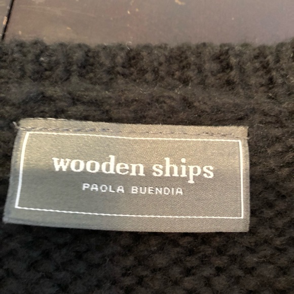 Wooden Ships black front pocket mohair wool blend tunic sweater size M/L - Picture 8 of 13